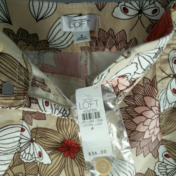 NWT Ann Taylor Loft floral Print Mini skirt pockets sz.6 - Picture 9 of 13